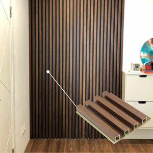 Offre Spéciale économique maison intérieur panneau mural cannelé WPC panneau mural à lattes revêtement panneau mural - Product Image 1