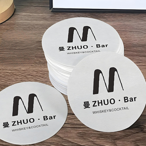 Posavasos personalizados para bebidas de papel de tablero de pulpa absorbente posavasos redondos de 40 pt posavasos impresos personalizados al por mayor Bar cerveza posavasos personalizados para bebidas - Product Image 5