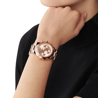 Montre Chronographe Étanche MKOriginals de Mode en Gros, Boîtier en Alliage de Zinc, Cadran à Aiguilles Lumineuses, Montre Dorée pour Femme