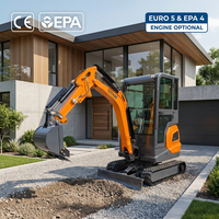 Mini-excavatrice industrielle TITAN 1,8 tonne TE18 pour moteur, capacité de la benne de 0,03 m³, norme CE EPA, excavatrice compacte sur chenilles