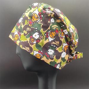 बुना हुआ कपास चरित्र स्क्रब टोपी खोपड़ी स्क्रब टोपी, महिलाओं और डॉक्टर के लिए सैटिन-लाइन नर्स कैप - Product Image 2