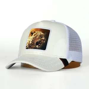 Commercio all'ingrosso popolare di alta qualità personalizzato 3D ricamo Patch Gorras Logo 5 pannello animali uomini cappelli camionista