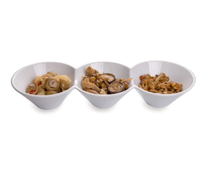 PROMO CHAUDE : Ensemble de 3 bols modernes en porcelaine blanche ronds de 18 oz – Collection Triplets – Bols en porcelaine connectés - Product Image 2
