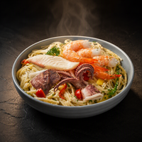 Spaghetti de fruits de mer surgelés de qualité export, marque privée, directement de l'usine, OEM, emballage personnalisé, fournisseur pour commandes en gros