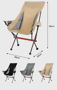 Chaise de camping en alliage d'aluminium de haute qualité chaise pliante extérieure avec accoudoirs confortables