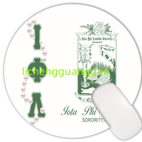 Tapis de souris circulaire personnalisé avec motif de sororité ZPB Zeta Phi Beta, base en caoutchouc antidérapante, tapis de souris pour ordinateur