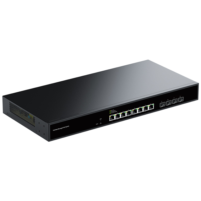 8 Port 10G PoE Switch Web Managed 4 Port 10G SFP+ Slot Budget 200W with QoS for WiFi 7 AP VoIP Phone POE Camera