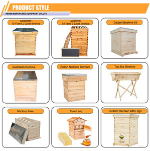 Colmena <span class=keywords><strong>de</strong></span> abejas China Fir Langstroth, 2 cajas profundas, 1 caja mediana, 30 cuadros y láminas <span class=keywords><strong>de</strong></span> base, 3 niveles, juego completo - Product Image 5
