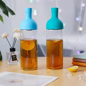 Personalized 750Ml Clear Cold Brew Coffee Tea Bottle Borosilicate Glass Drinking Water Bottle With Tea Infuser