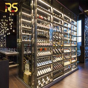 Lusso moderno Wine Bar Cabinet con luci in acciaio inox oro Display di stoccaggio per la stanza della cantina, <span class=keywords><strong>Idea</strong></span> di mobili Bar casa - Product Image 5