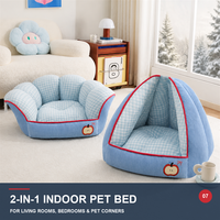 Lit pour animaux de compagnie convertible 2 en 1, canapé ouvert semi-fermé pour usage domestique