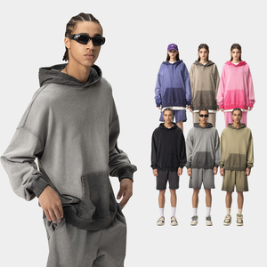 H5442 Streetwear Styles Wholesale Custom 420 Gsm 100% Cotton Dirty Washed Vintage Hoodies Oversized Men's Hoodies - Product Image 1