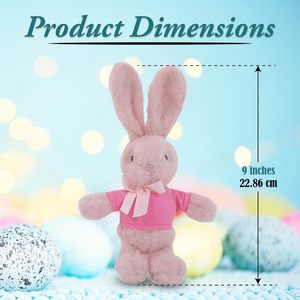 Vendita calda Camicia di <span class=keywords><strong>testo</strong></span> personalizzata con orecchio lungo 9 pollici di Pasqua rosa coniglietto con <span class=keywords><strong>testo</strong></span> personalizzato cesto morbido adorabile animale peluche realistico in cotone PP - Product Image 5