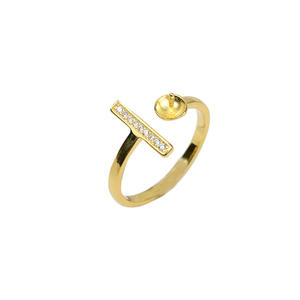 S925 Silver DIY Pearl Jewelry Accessories Female Open Ring with Hollow <b>Support</b> <b>Finger</b> Semi Finished 104 Ring - Product Image 5