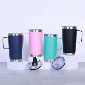 Popular New Design 20oz 20 oz Outdoor Mugs Stainless Steel <b>Thermos</b> Travel Coffee Tumbler with Handle for Car - Product Image 1