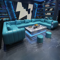 Canapé de club haut de gamme KTV, salle privée de karaoké, banquette en U, table basse personnalisée, ensemble de meubles de bar pour boîte de nuit