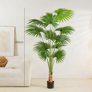 Grandes plantes vertes simulées tropicales tournesol de palmier de Californie plantes en pot du sol au plafond ornements décoratifs de salon - Product Image 4
