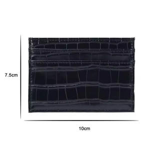 Estuche para tarjetas de identidad comercial, monedero para mujer, billetera de viaje, patrón de cocodrilo de crédito, tarjeteros de cuero Pu para hombres - Product Image 6