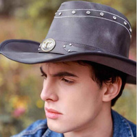 Sombreros de Vaquero Nuevos para Hombre y Mujer, Gorra de Vaquero Occidental, Sombrero de Cuero PU, Gorras de Jazz para Hombre