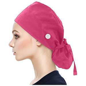 Modelos Explosivos Unisex Caráter Médico Cirúrgico Scrub Cap Cor Sólida Algodão Enfermagem Cap para Pediatria e Dentista - Product Image 5