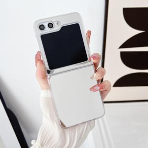 Funda Minimalista de Color Liso para <span class=keywords><strong>Samsung</strong></span> Z Flip3 4 Moto <span class=keywords><strong>Razr</strong></span> 50, Carcasa Rígida de PC, Protección de Lente Anti-Caídas y Anti-Amarilleo, Cubierta Transparente - Product Image 3