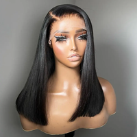 Perruque Courte Bob Transparente HD de Grade 10A, Sans Colle, Cheveux Humains Brésiliens, Vente Chaude Alibaba