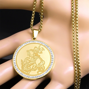 Nuevo Collar de Acero Inoxidable con Colgante de Arcángel Miguel, Accesorios de Moda - Product Image 4