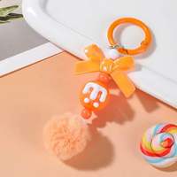 Nouveau porte-clés coloré en plastique avec pompon et perles de puzzle, fait main, breloque de téléphone, nœud papillon DIY, boîte surprise, pendentif mignon