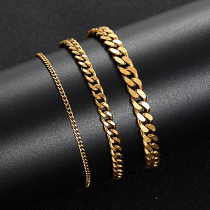 สร้อยข้อมือสแตนเลสสตีลเคลือบทอง 18K PVD ขัดเงาสองด้าน Aceworks สำหรับทุกเพศ |   กันน้ำและไม่ซีดจาง - Product Image 2