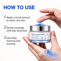 Crème pour le visage OEM GHK Cu Tripeptide de cuivre avec hyaluronate de sodium, raffermissante, élastifiante, hydratante, nourrissante en profondeur