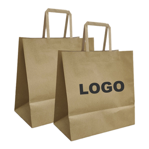 Take Away Paperbag Packaging Black <b>White</b> Clothes <b>Small</b> Shopping Brown Kraft Paper <b>Bags</b> With Handles - Product Image 2