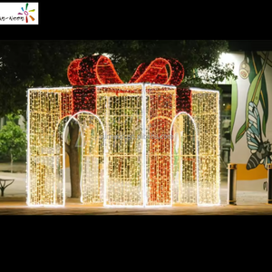 Figuras de luces LED para farolas de Año Nuevo, luces con motivos de caja de regalo para decoraciones navideñas - Product Image 5