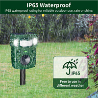 Répulsif Ultrasonique Rechargeable Étanche IP65 avec Capteur PIR et 5 Vitesses Réglables pour Oiseaux et Cerfs