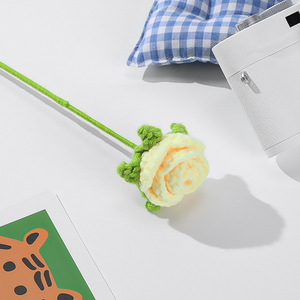 ช่อกุหลาบถักไหมพรมถักช่อกุหลาบเทียมของขวัญวันวาเลนไทน์ - Product Image 6