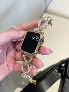 สร้อยข้อมือเพชรรูปตัวโอสุดหรูสำหรับนาฬิกา <span class=keywords><strong>Apple</strong></span> <span class=keywords><strong>Watch</strong></span> 40มม. 41มม. 42มม. 45มม. 49มม. - Product Image 2