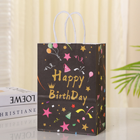 Sac en papier kraft personnalisé pour fête, sac cadeau écologique recyclé certifié FSC, impression personnalisée, joyeux anniversaire