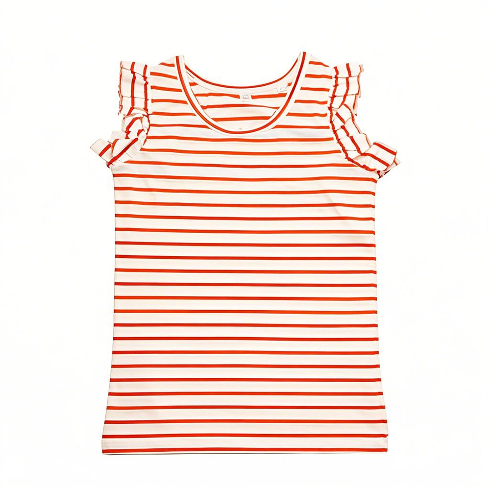 Girls' Top Sleeveless Shirts Ruffle Sleeves Cotton Summer Tee Korean Version Children's Baby Girl T Shirt