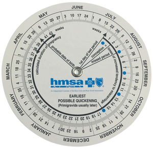 Roue de calculatrice de Date de grossesse OEM de qualité, roue de calculatrice de grossesse ronde médicale <span class=keywords><strong>EDD</strong></span> en plastique - Product Image 1