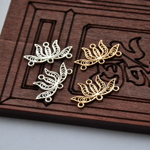 Lotus Shape <b>Copper</b> Jewelry Findings Gold And Silver Plated For <b>Bracelet</b> Making - Product Image 1