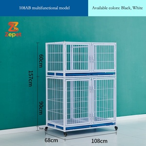 Nouvelle cage à animaux empilable en tube carré galvanisé à 3 couches pour pigeon, <span class=keywords><strong>poulet</strong></span>, chat, chien et oiseau - Product Image 2