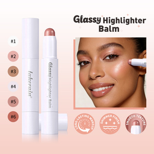Baume Illuminateur Effet Verre en Stick Longue Tenue Léger Imperméable Cosmétique <span class=keywords><strong>Champagne</strong></span> Éclatant Pailleté Maquillage Naturel de Contour - Product Image 1