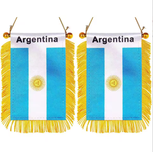 Bandera <span class=keywords><strong>Argentina</strong></span> para Colgar en la Ventana, Mini Banderas para Auto, Decoración para Espejo Retrovisor con Ventosa y Borlas Doradas - Product Image 1