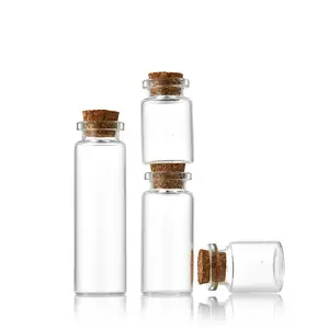 Botol Kaca Tabung Kecil Borosilikat Pil Mini Mulut Lebar 22Mm Vial Penisilin Berharap Drifting Guci Minyak Esensial dengan Gabus