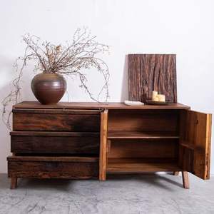 Aparador de Madera de Olmo Estilo Wabi Sabi, Mueble de Almacenamiento de Madera Sólida para Sala de Estar - Product Image 3