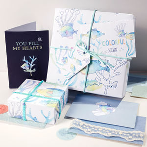 Ocean Series Rouleaux de mouchoirs d'anniversaire enduits jetables de haute qualité Rouleau de papier d'emballage Artisanat supérieur - Product Image 6