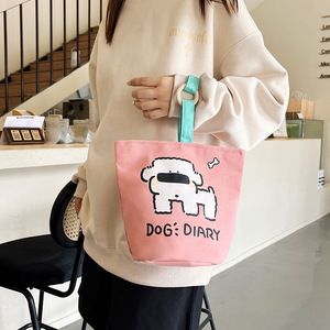 Nuova Borsa Originale Illustrata 2024 per <span class=keywords><strong>Donna</strong></span>, Borsa a Secchiello di Grande Capacità per Picnic e Uscite in Città - Product Image 1