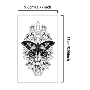 1Set 5 pezzi di <span class=keywords><strong>tatuaggi</strong></span> adesivi temporanei modello nero splendido <span class=keywords><strong>e</strong></span> artistico farfalla fiore tatuaggio impermeabile per la gamba del braccio del viso - Product Image 2
