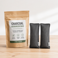 FYD – Lot de 2 désodorisants écologiques en charbon de bambou purifiant, en tissu maillé respirant 75g, pour chaussures et usage domestique