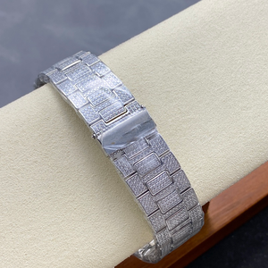 <span class=keywords><strong>Reloj</strong></span> Mecánico Clásico para <span class=keywords><strong>Hombre</strong></span>, Lujoso y Brillante, con Moissanita VVS, Zirconia Cúbica con Incrustaciones Completas <span class=keywords><strong>de</strong></span> Diamantes, en Oro <span class=keywords><strong>de</strong></span> 18K y 24K - Product Image 2