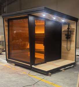 Sauna da Esterno per 4-6 Persone con Doccia Integrata, Sauna a Vapore <span class=keywords><strong>in</strong></span> <span class=keywords><strong>Legno</strong></span> Massiccio con Impianto Doccia Completo - Product Image 3
